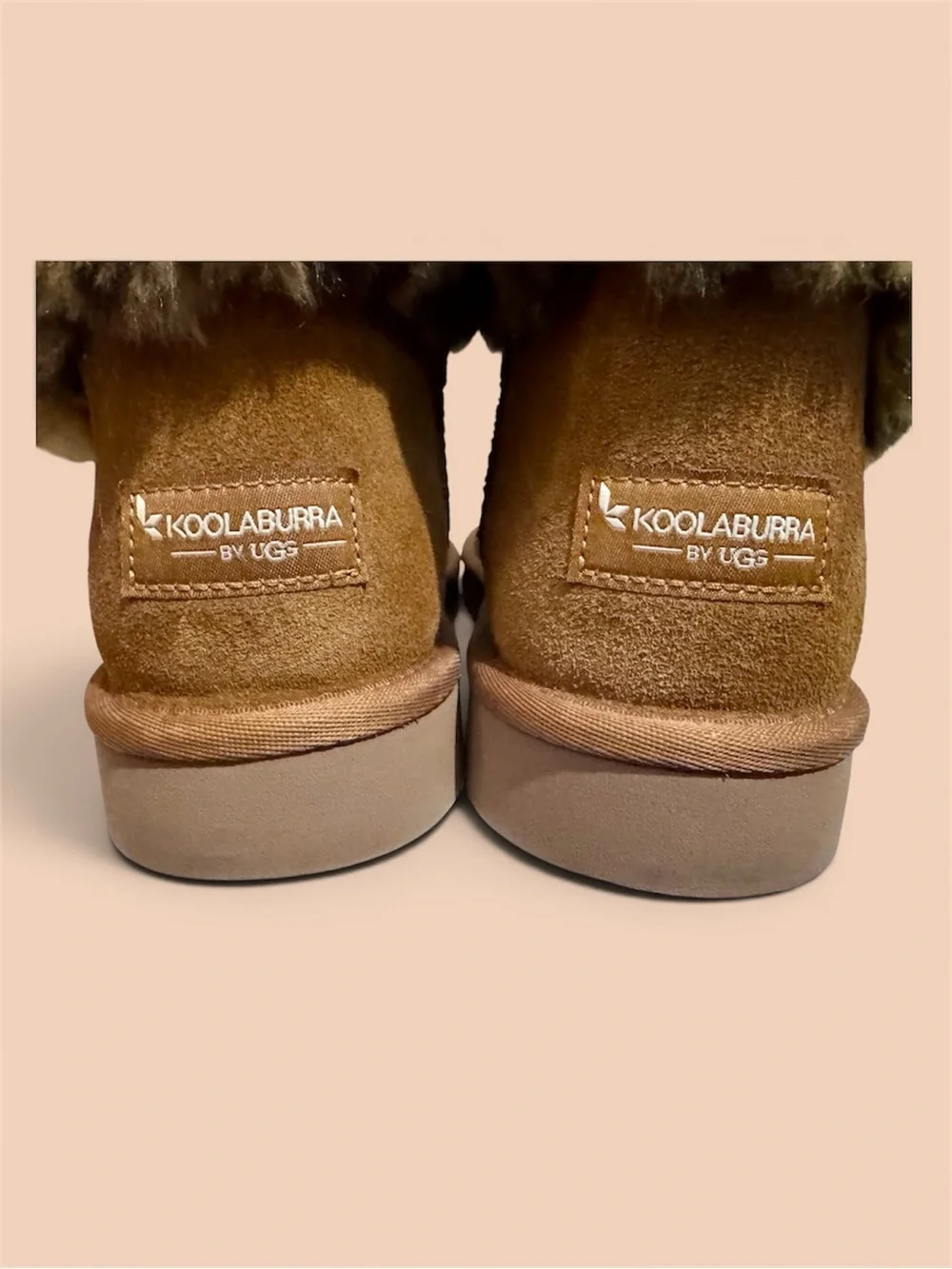 UGG Koolaburra Tan Suede Ankle Boots with Leopard Faux-Fur Cuff